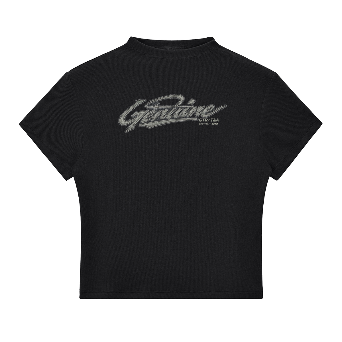 GENUINE MIDNIGHT Womens Essential Mock Neck T-Shirt