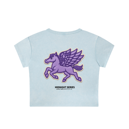 GENUINE MIDNIGHT Women’s Pegasus Crop Tshirt